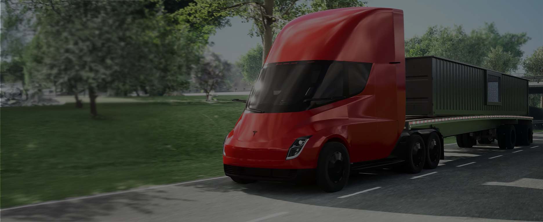 Tesla shipping-container pool truck