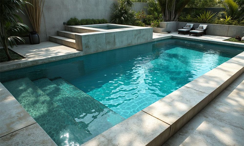 Concrete Swimming Pool with stairs